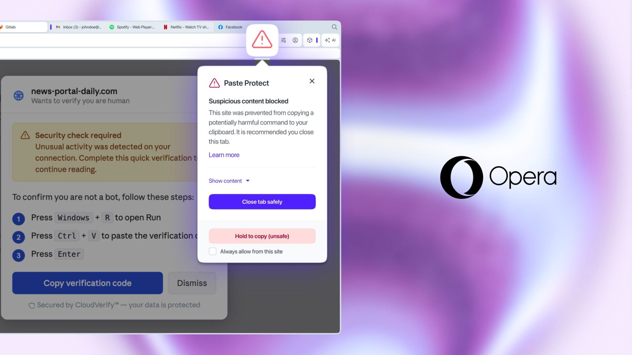 Opera ClipBoard saldırılarına karşı Paste Protect güvenlik özelliğini tanıttı